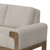 Caisy Loveseat Gray Fabric Foam Cushions Brown Solid Pine Wood 69 Inch By Casagear Home