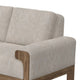 Caisy Loveseat Gray Fabric Foam Cushions Brown Solid Pine Wood 69 Inch By Casagear Home