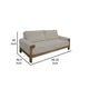 Caisy Loveseat Gray Fabric Foam Cushions Brown Solid Pine Wood 69 Inch By Casagear Home