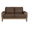 Caisy Loveseat Chocolate Brown Fabric Foam Cushions Solid Wood 69 Inch By Casagear Home