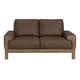 Caisy Loveseat Chocolate Brown Fabric Foam Cushions Solid Wood 69 Inch By Casagear Home