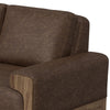 Caisy Loveseat Chocolate Brown Fabric Foam Cushions Solid Wood 69 Inch By Casagear Home