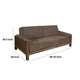 Caisy Loveseat Chocolate Brown Fabric Foam Cushions Solid Wood 69 Inch By Casagear Home