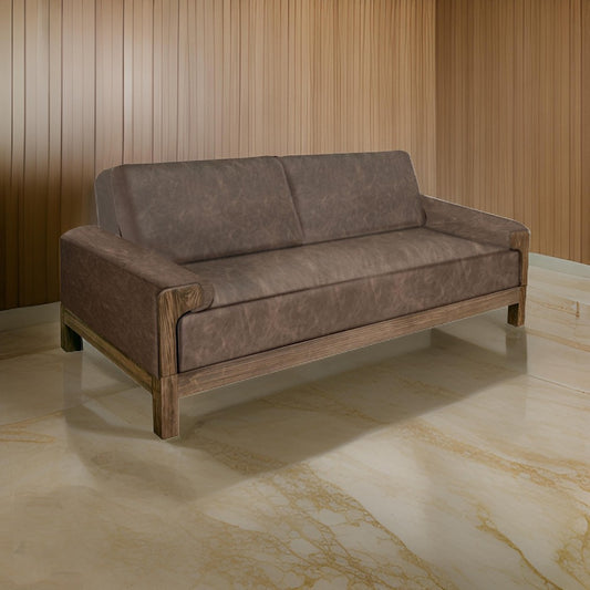 Caisy Loveseat, Chocolate Brown Fabric, Foam Cushions, Solid Wood, 69 Inch By Casagear Home