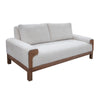 Caisy Loveseat Ivory Polyester Foam Cushions Solid Pine Wood 69 Inch By Casagear Home