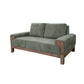 Caisy Loveseat Olive Green Polyester Plush Foam Solid Pine Wood 69 Inch By Casagear Home BM320806