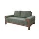 Caisy Loveseat Olive Green Polyester Plush Foam Solid Pine Wood 69 Inch By Casagear Home