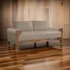 Caisy Loveseat, Light Brown Polyester, Foam Cushions, Solid Wood, 69 Inch By Casagear Home