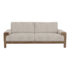 Caisy Sofa Gray Fabric Foam Cushions Solid Wood in Caramel 93 Inch By Casagear Home