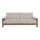 Caisy Sofa Gray Fabric Foam Cushions Solid Wood in Caramel 93 Inch By Casagear Home
