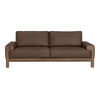 Caisy Sofa Chocolate Brown Fabric Foam Cushions Solid Wood 93 Inch By Casagear Home