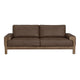 Caisy Sofa Chocolate Brown Fabric Foam Cushions Solid Wood 93 Inch By Casagear Home