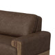 Caisy Sofa Chocolate Brown Fabric Foam Cushions Solid Wood 93 Inch By Casagear Home