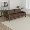 Caisy Sofa, Chocolate Brown Fabric, Foam Cushions, Solid Wood, 93 Inch By Casagear Home