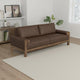 Caisy Sofa, Chocolate Brown Fabric, Foam Cushions, Solid Wood, 93 Inch By Casagear Home