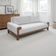 Caisy Sofa, Ivory Polyester, Foam Cushions, Solid Pine Wood Frame, 93 Inch By Casagear Home
