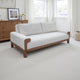Caisy Sofa, Ivory Polyester, Foam Cushions, Solid Pine Wood Frame, 93 Inch By Casagear Home