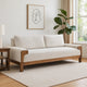 Caisy Sofa, Ivory Polyester, Foam Cushions, Solid Pine Wood Frame, 93 Inch By Casagear Home