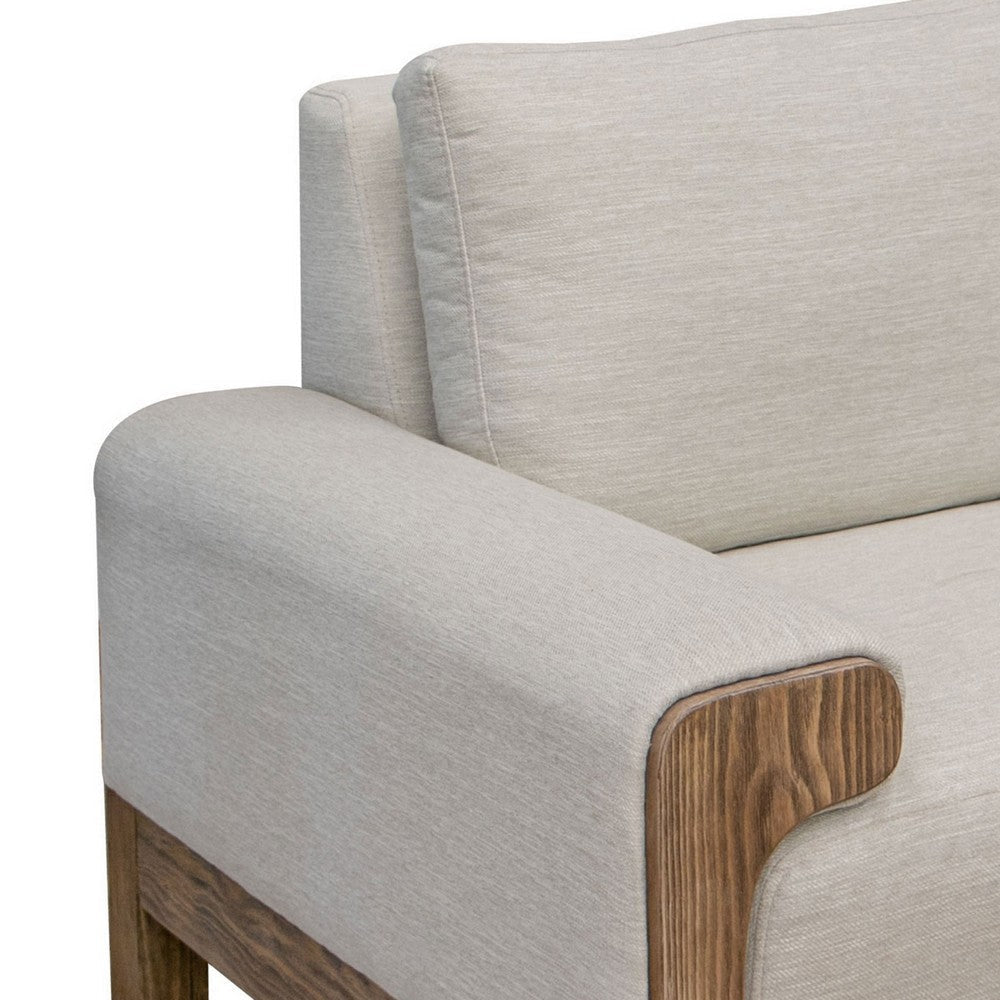 Caisy Sofa White Polyester Foam Cushions Solid Pine Wood Frame 93 Inch By Casagear Home