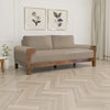 Caisy Sofa, Light Brown Polyester, Foam Cushions, Solid Wood Frame, 93 Inch By Casagear Home