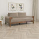 Caisy Sofa, Light Brown Polyester, Foam Cushions, Solid Wood Frame, 93 Inch By Casagear Home