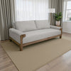 Caisy Sofa, Beige Polyester, Foam Cushions, Solid Pine Wood Frame, 93 Inch By Casagear Home