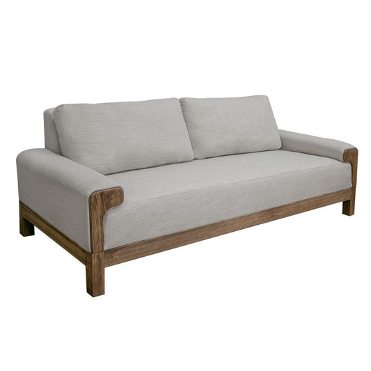 Caisy Sofa, Beige Polyester, Foam Cushions, Solid Pine Wood Frame, 93 Inch By Casagear Home