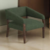 Merry Accent Chair, Olive Green Polyester, Foam, Brown Solid Pine Wood By Casagear Home