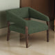 Merry Accent Chair, Olive Green Polyester, Foam, Brown Solid Pine Wood By Casagear Home