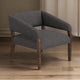 Merry Accent Chair, Iron Gray Polyester, Plush Foam, Brown Solid Pine Wood By Casagear Home