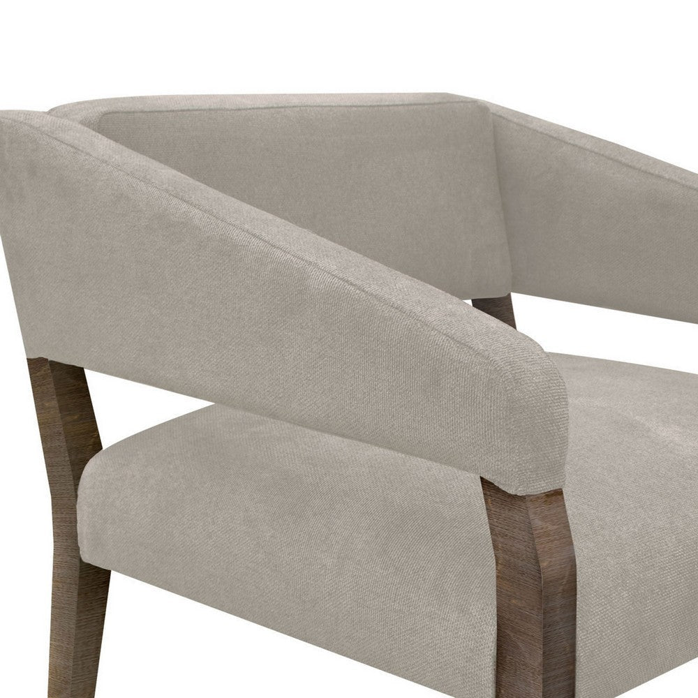 Merry Accent Chair Almond Gray Polyester Foam Brown Solid Pine Wood By Casagear Home BM320824