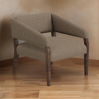 Merry Accent Chair, Light Brown Polyester, Foam, Brown Solid Pine Wood By Casagear Home