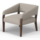 Merry Accent Chair Beige Polyester Plush Foam Brown Solid Pine Wood Legs By Casagear Home BM320826