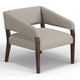 Merry Accent Chair Beige Polyester Plush Foam Brown Solid Pine Wood Legs By Casagear Home BM320826