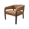 Merry Accent Chair Cognac Brown Faux Leather Foam Brown Solid Pine Wood By Casagear Home BM320827