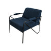 Levy Accent Chair Navy Blue Polyester Soft Plush Foam Black Metal Frame By Casagear Home BM320834