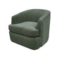 Lessy Swivel Accent Chair Olive Green Polyester Soft Plush Foam Metal By Casagear Home BM320835