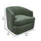 Lessy Swivel Accent Chair Olive Green Polyester Soft Plush Foam Metal By Casagear Home BM320835