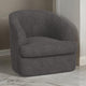 Lessy Swivel Accent Chair, Iron Gray Polyester, Soft Plush Foam, Metal By Casagear Home