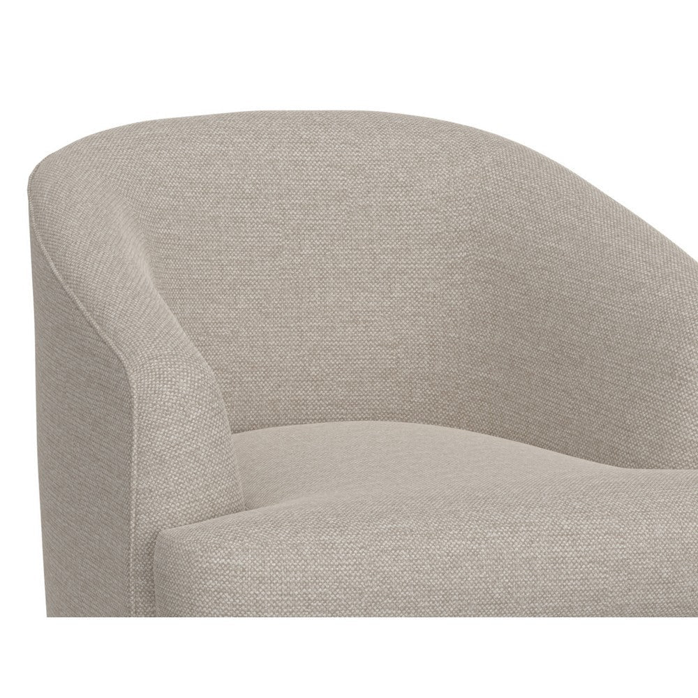 Lessy Swivel Accent Chair Plush Beige Polyester Soft Plush Foam Metal By Casagear Home BM320838