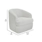 Lessy Swivel Accent Chair Plush Beige Polyester Soft Plush Foam Metal By Casagear Home BM320838