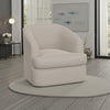 Lessy Swivel Accent Chair, Plush Beige Polyester, Soft Plush Foam, Metal By Casagear Home