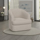 Lessy Swivel Accent Chair, Plush Beige Polyester, Soft Plush Foam, Metal By Casagear Home