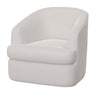 Lessy Swivel Accent Chair Plush White Polyester Soft Plush Foam Metal By Casagear Home BM320839