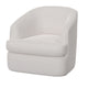 Lessy Swivel Accent Chair Plush White Polyester Soft Plush Foam Metal By Casagear Home BM320839