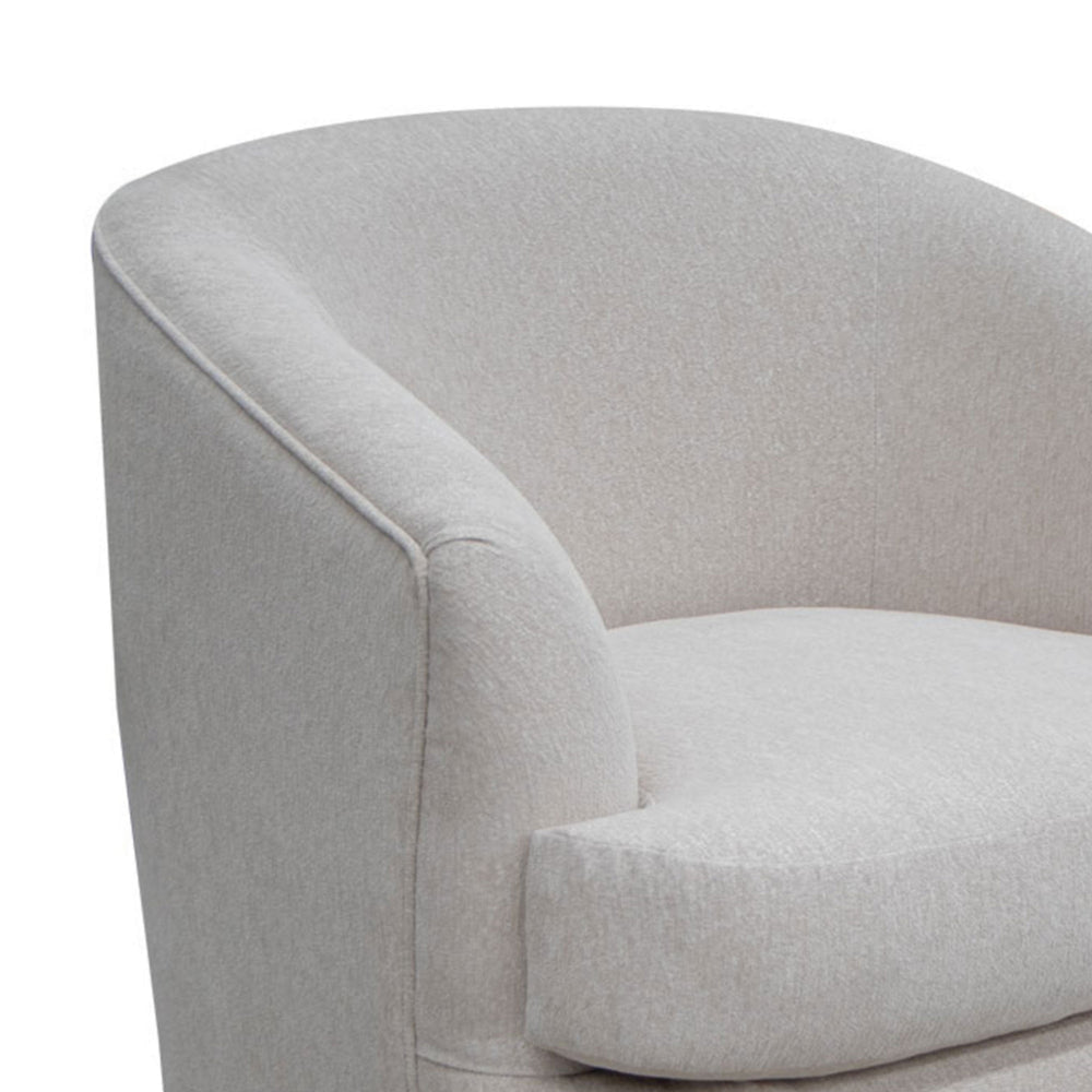 Lessy Swivel Accent Chair Plush White Polyester Soft Plush Foam Metal By Casagear Home BM320839