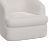 Lessy Swivel Accent Chair Plush White Polyester Soft Plush Foam Metal By Casagear Home BM320839