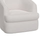 Lessy Swivel Accent Chair Plush White Polyester Soft Plush Foam Metal By Casagear Home BM320839
