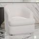 Lessy Swivel Accent Chair, Plush White Polyester, Soft Plush Foam, Metal By Casagear Home