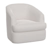 Lessy Swivel Accent Chair Plush White Polyester Soft Plush Foam Metal By Casagear Home BM320839